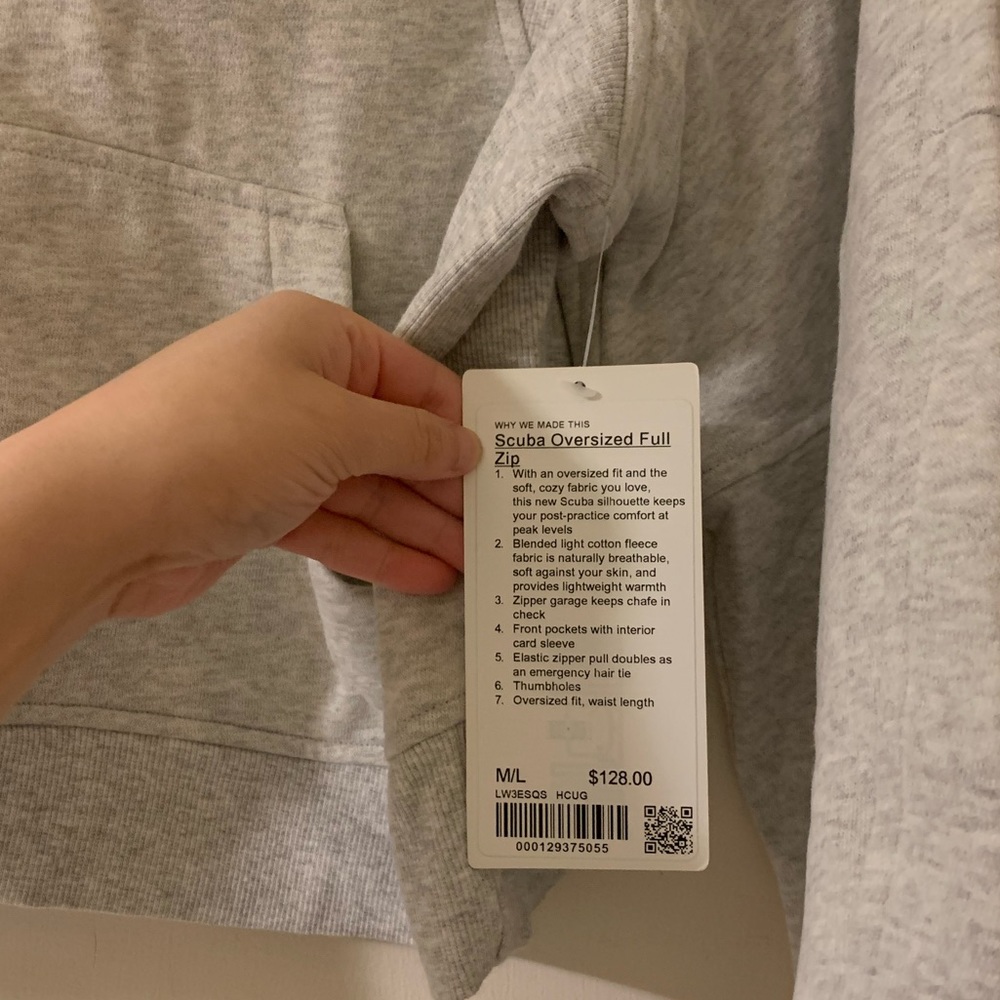 Lululemon Scuba Full Zip Heathered Core Ultra Light Grey - Picture 5 of 5